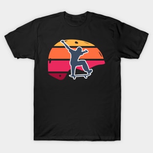 Colorful Retro Skateboard Helmet with Kickflip T-Shirt